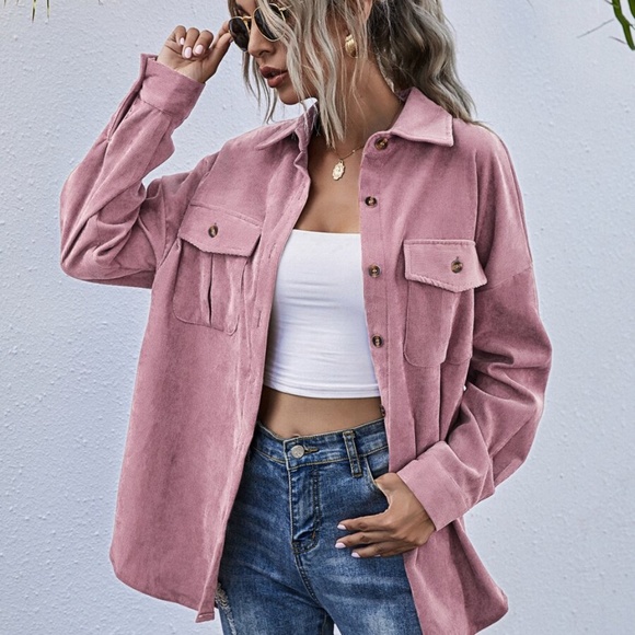 Boho Rust Button up Oversized Shacket Top - Picture 7 of 13